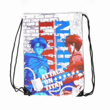 Attack on Titan Levi and Eren Character Drawstring Bag - BUCKET POPCORN